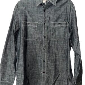 Dockers Men's Casual Dark Blue Button Down Shirt